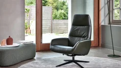 Leren Fauteuils|Draaifauteuils-Montèl Ergo Relaxfauteuil Dark Green