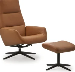 Leren Fauteuils|Draaifauteuils-Montèl Ergo Relaxfauteuil Dark Green