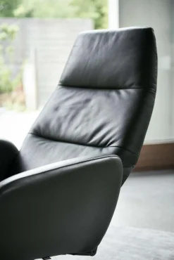 Leren Fauteuils|Draaifauteuils-Montèl Ergo Relaxfauteuil Dark Green