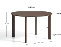 Tuintafels-Kave Home Erice Ronde Tuintafel Bruin
