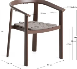 Tuinstoelen-Kave Home Erice Tuinstoel Bruin