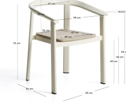 Tuinstoelen-Kave Home Erice Tuinstoel Ecru