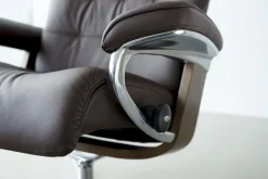 Leren Fauteuils|Relaxfauteuils-Stressless Erik L Relaxfauteuil + Hocker Black