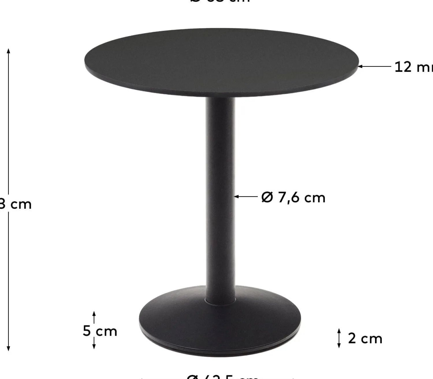 Tuintafels-Kave Home Esilda Outdoor Bistrotafel Zwart
