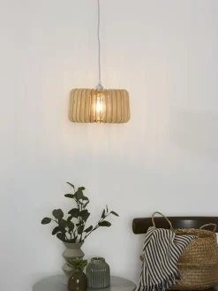 Hanglampen|Hanglampen-Lucide Etta Hanglamp Naturel, Wit