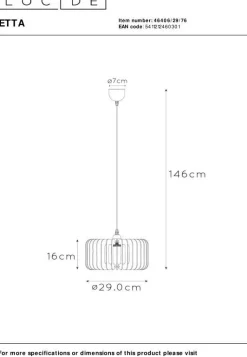 Hanglampen|Hanglampen-Lucide Etta Hanglamp Naturel, Wit