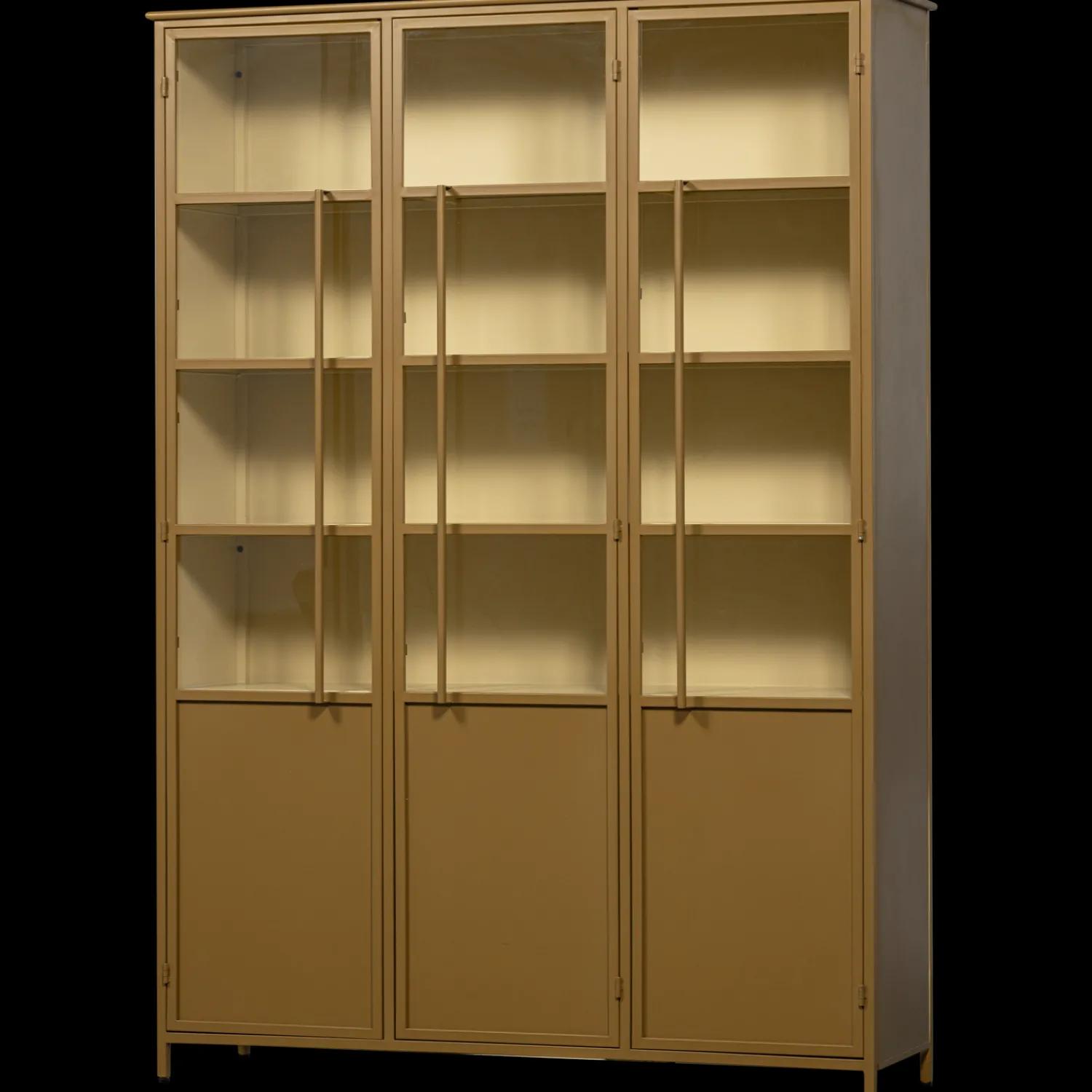 Vitrinekasten-WOOOD Exhibit 3-deurs Vitrinekast Honey Yellow