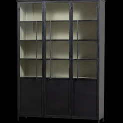 Vitrinekasten-WOOOD Exhibit 3-deurs Vitrinekast Black