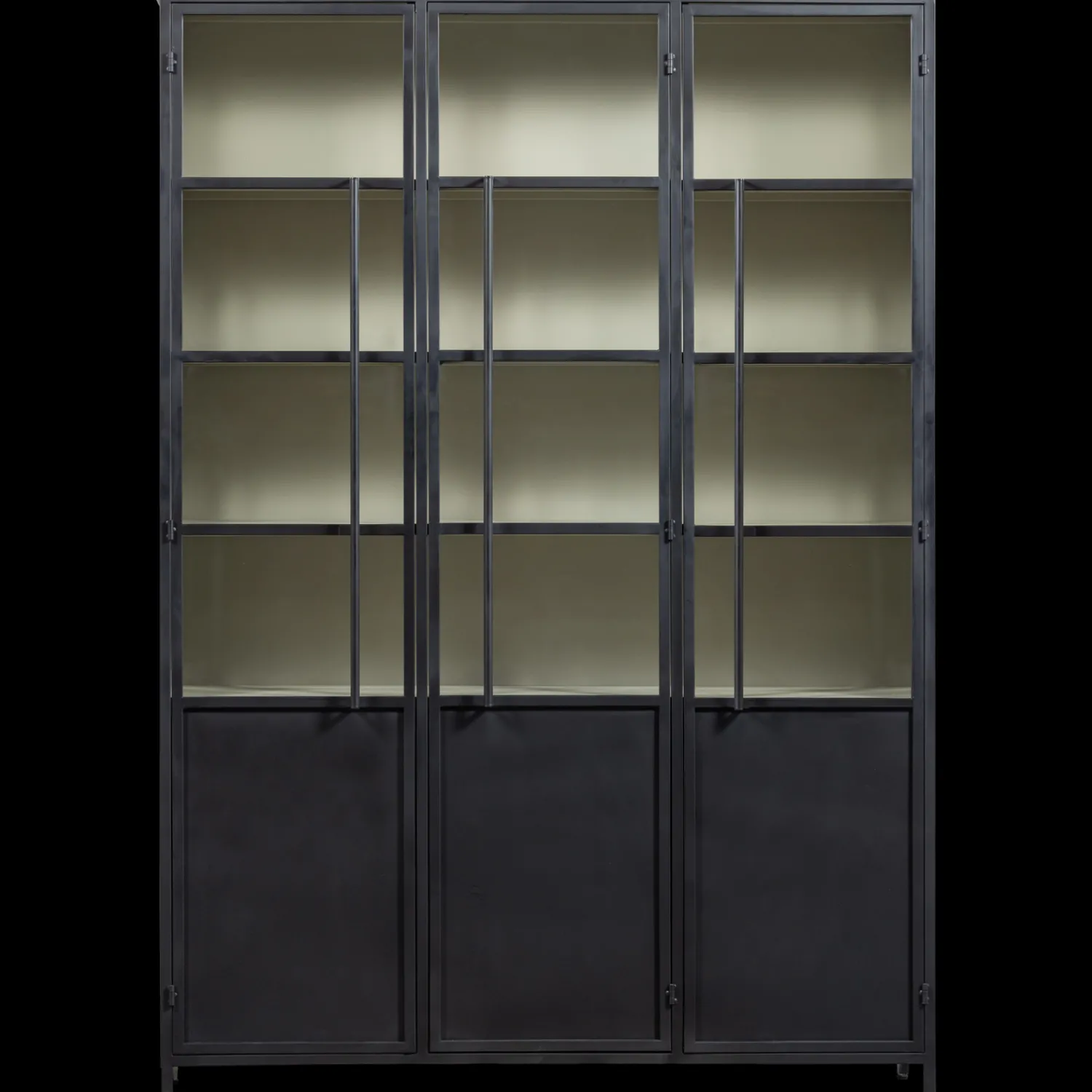Vitrinekasten-WOOOD Exhibit 3-deurs Vitrinekast Black