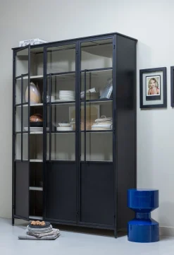 Vitrinekasten-WOOOD Exhibit 3-deurs Vitrinekast Black