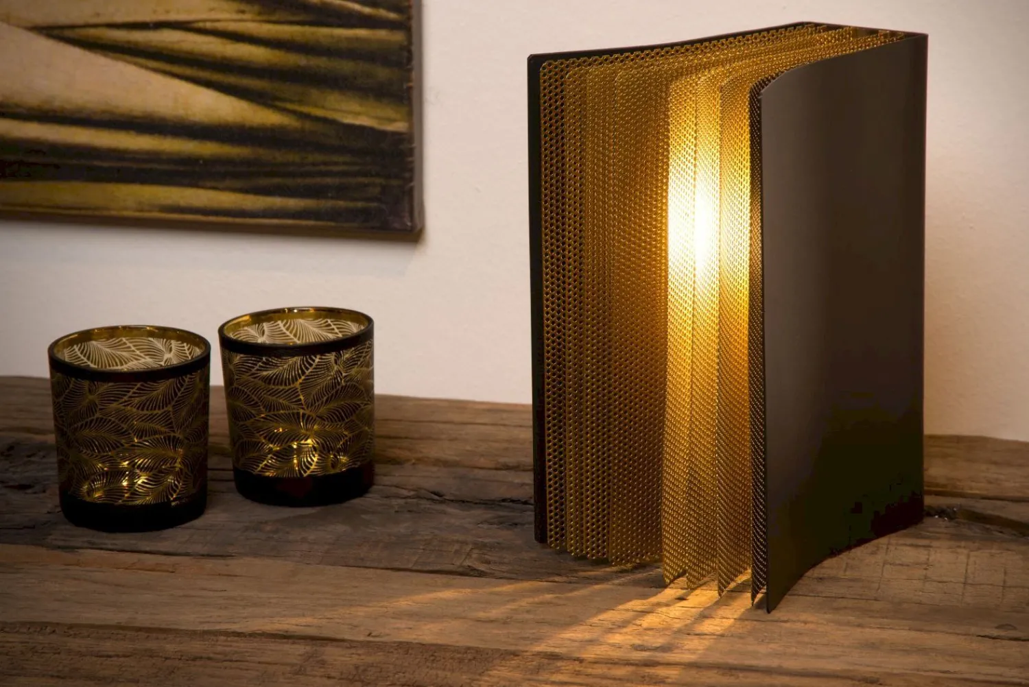 Tafellampen|Tafellampen-Lucide Extravaganza Livret Tafellamp Zwart, Goud