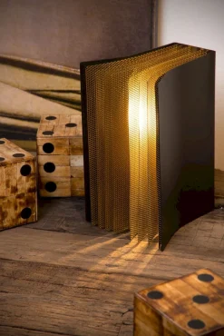 Tafellampen|Tafellampen-Lucide Extravaganza Livret Tafellamp Zwart, Goud