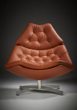 Leren Fauteuils|Design Fauteuils-Artifort F587 Fauteuil Bruin