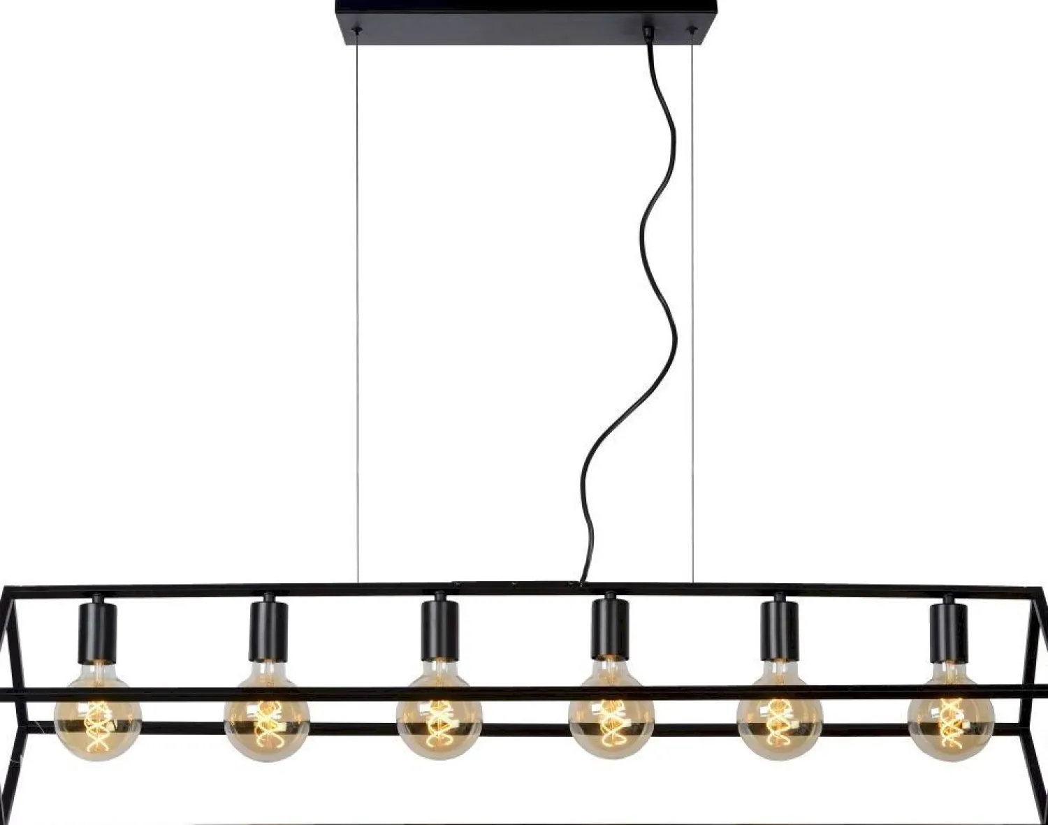 Industriële Hanglampen|Industriële Hanglampen-Lucide Fabian Hanglamp Zwart