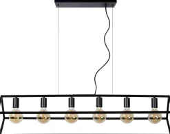 Industriële Hanglampen|Industriële Hanglampen-Lucide Fabian Hanglamp Zwart