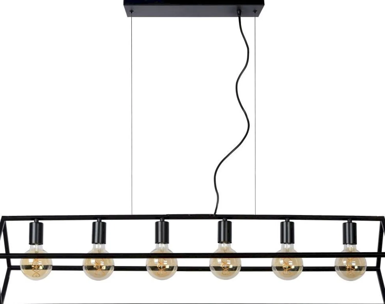 Industriële Hanglampen|Industriële Hanglampen-Lucide Fabian Hanglamp Zwart
