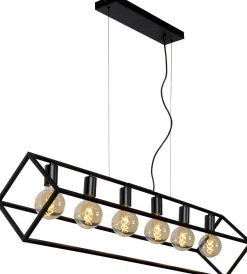 Industriële Hanglampen|Industriële Hanglampen-Lucide Fabian Hanglamp Zwart