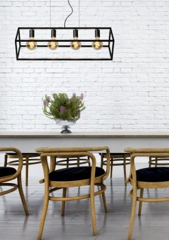 Industriële Hanglampen|Industriële Hanglampen-Lucide Fabian Hanglamp Zwart
