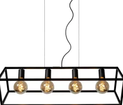 Industriële Hanglampen|Industriële Hanglampen-Lucide Fabian Hanglamp Zwart