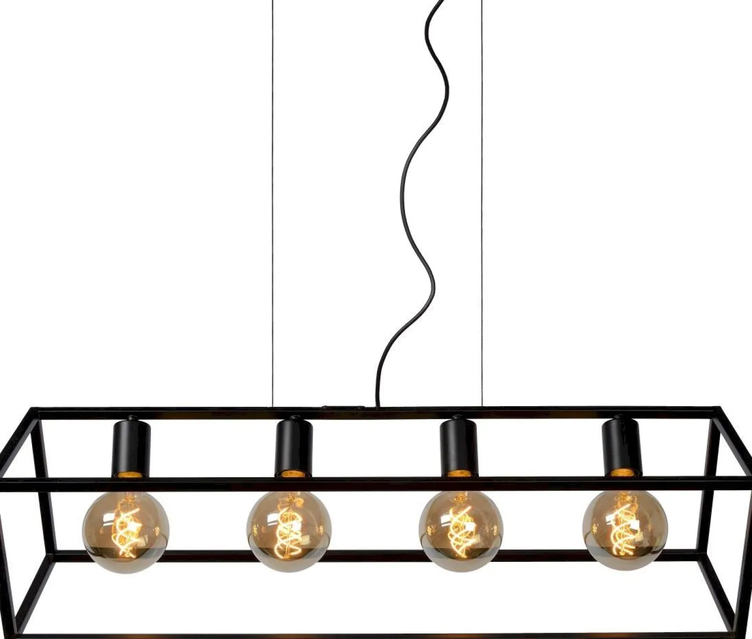 Industriële Hanglampen|Industriële Hanglampen-Lucide Fabian Hanglamp Zwart