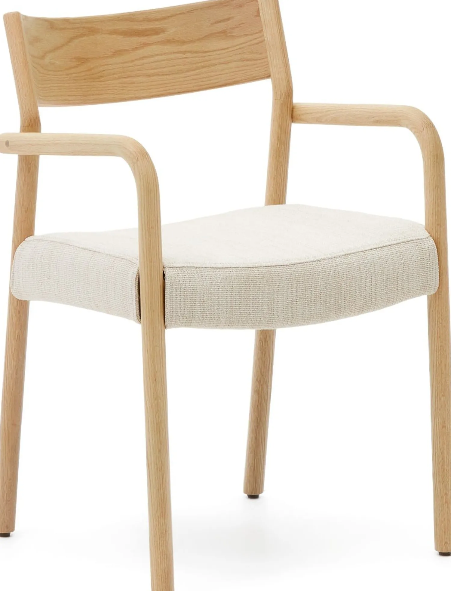 Eetkamerstoelen Met Armleuning-Kave Home Falconera Armstoel Beige, Naturel