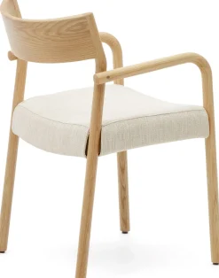 Eetkamerstoelen Met Armleuning-Kave Home Falconera Armstoel Beige, Naturel