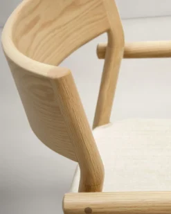 Eetkamerstoelen Met Armleuning-Kave Home Falconera Armstoel Beige, Naturel