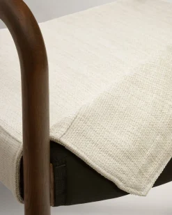Eetkamerstoelen Met Armleuning-Kave Home Falconera Armstoel Beige, Walnoot