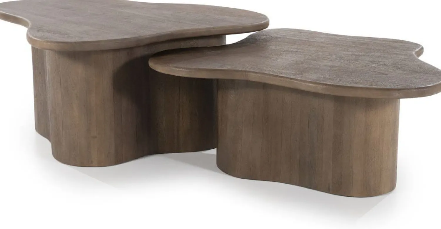 Houten Salontafels|Organische Salontafels-By Boo Fall Salontafelset Brown