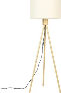 Houten Vloerlampen|Vloerlampen-Zuiver Fan Bamboo Vloerlamp Naturel