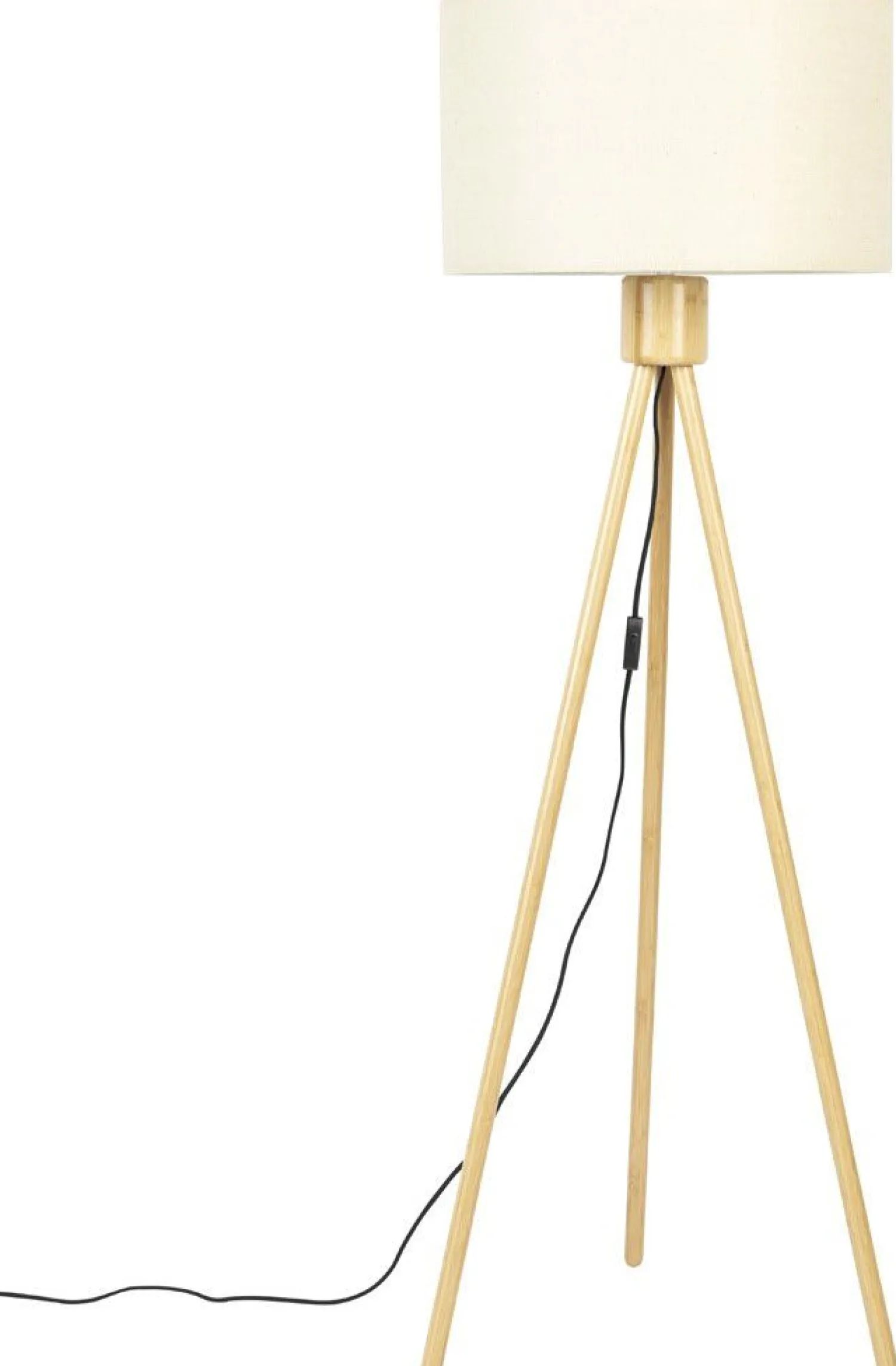 Houten Vloerlampen|Vloerlampen-Zuiver Fan Bamboo Vloerlamp Naturel