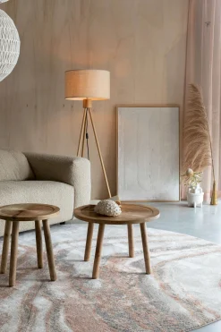 Houten Vloerlampen|Vloerlampen-Zuiver Fan Bamboo Vloerlamp Naturel