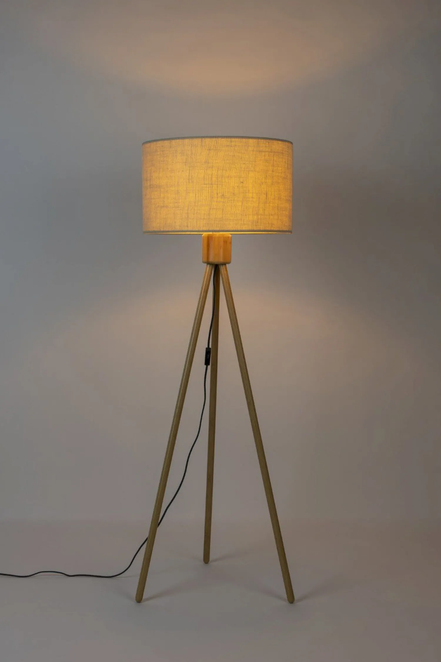 Houten Vloerlampen|Vloerlampen-Zuiver Fan Bamboo Vloerlamp Naturel