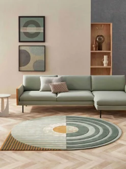 Vloerkleden|Wollen Vloerkleden-Brinker Carpets Fano Girare Vloerkleed Green