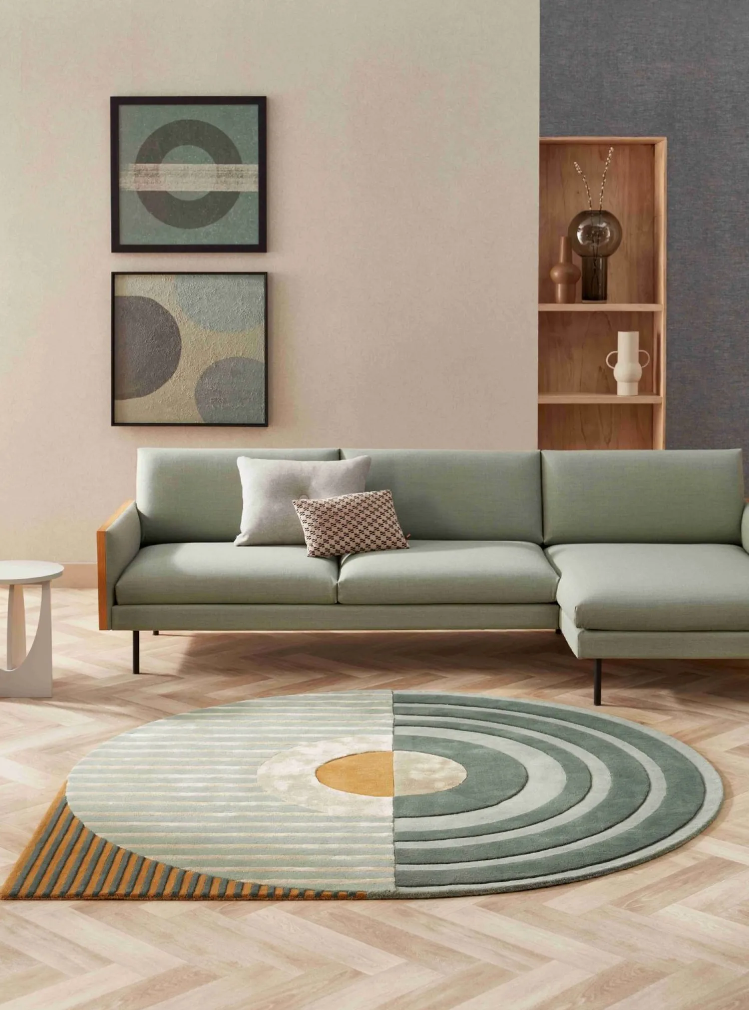 Vloerkleden|Wollen Vloerkleden-Brinker Carpets Fano Girare Vloerkleed Green