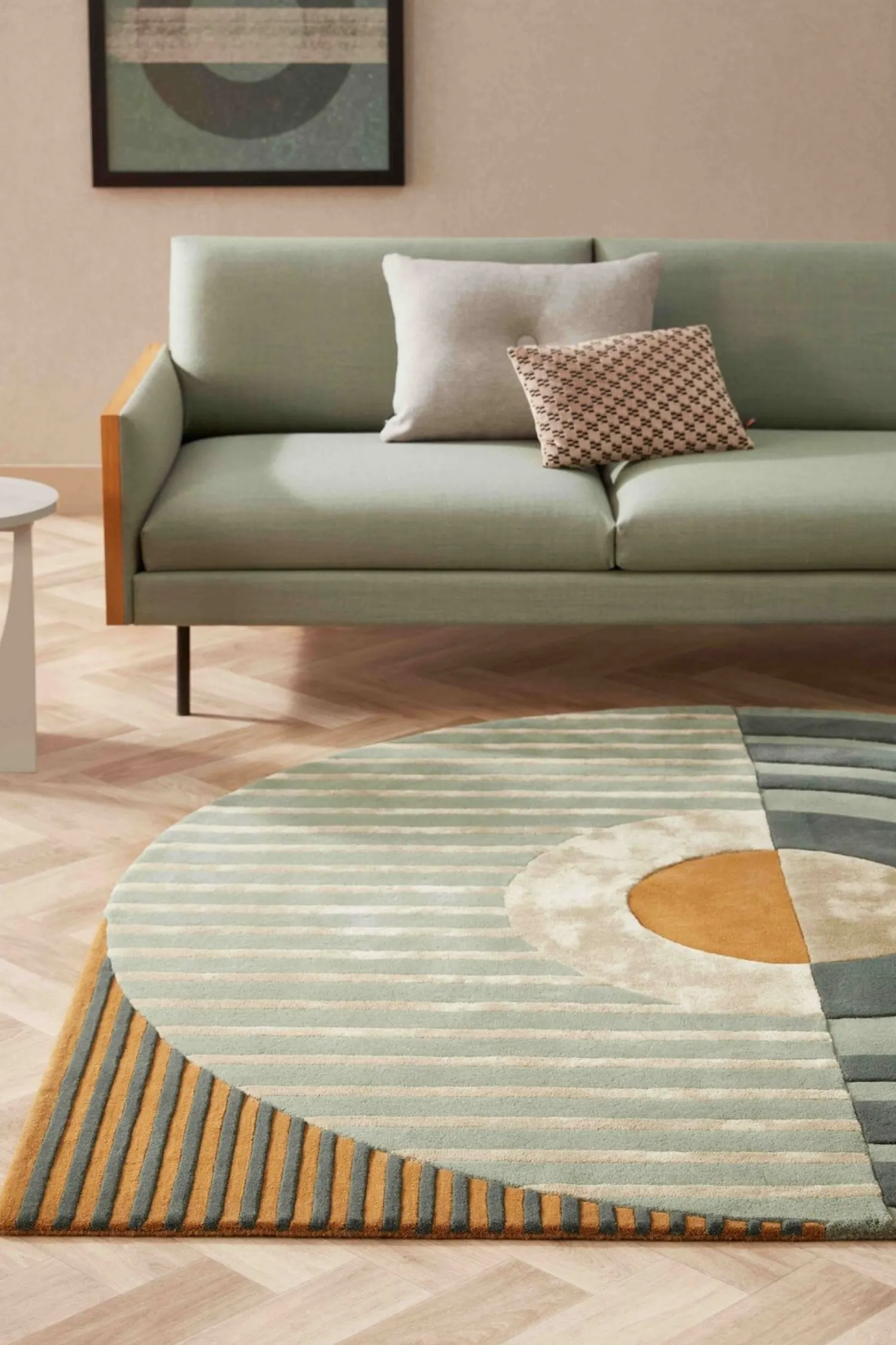 Vloerkleden|Wollen Vloerkleden-Brinker Carpets Fano Girare Vloerkleed Green