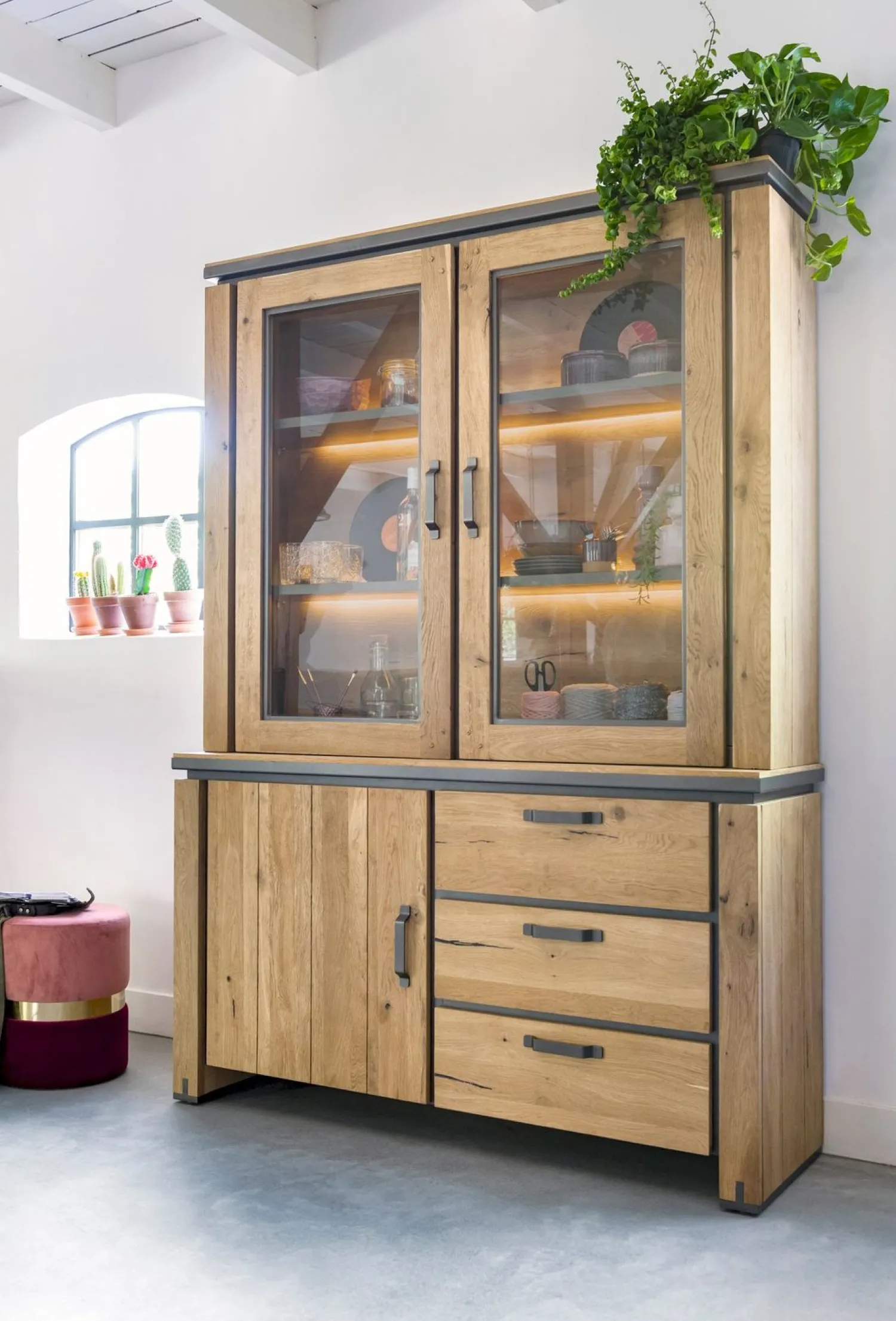 Buffetkasten|Buffetkasten-Henders en Hazel Farmland Buffetkast Railway Brown