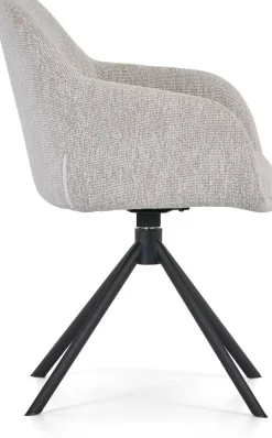 Eetkamerstoelen Met Armleuning-Montèl Fay Eetkamerstoel Linnen