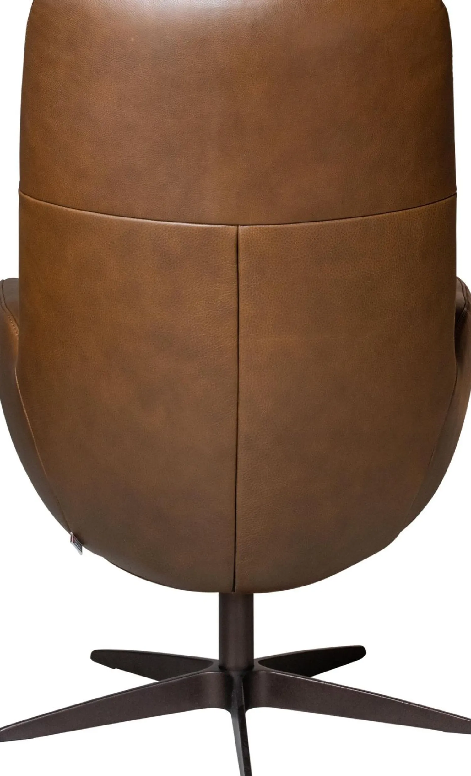 Leren Fauteuils|Draaifauteuils-Movani Fay Hoog Fauteuil Brown