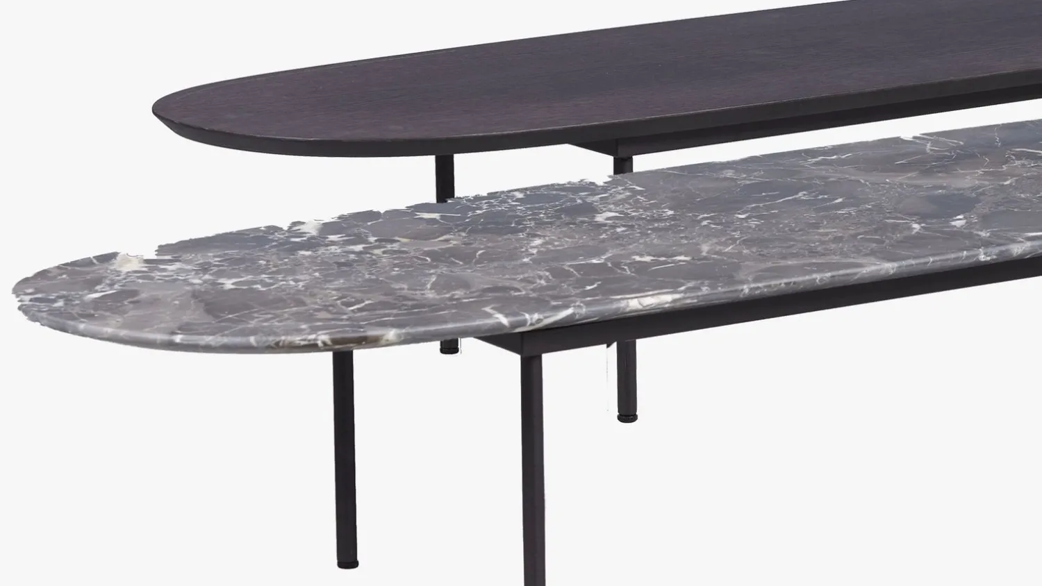 Houten Salontafels|Ovale Salontafels-Eijerkamp Collectie Fender Salontafel Smoked Brown