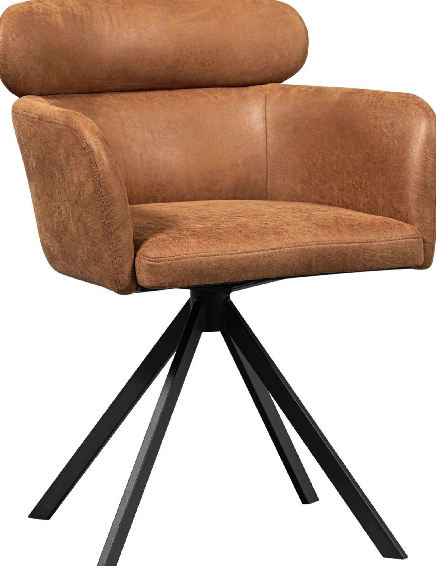 Eetkamerstoelen Met Armleuning-WOOOD Fenne Eetkamerstoel Cognac