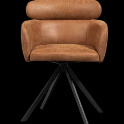 Eetkamerstoelen Met Armleuning-WOOOD Fenne Eetkamerstoel Cognac