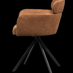 Eetkamerstoelen Met Armleuning-WOOOD Fenne Eetkamerstoel Cognac