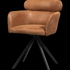 Eetkamerstoelen Met Armleuning-WOOOD Fenne Eetkamerstoel Cognac