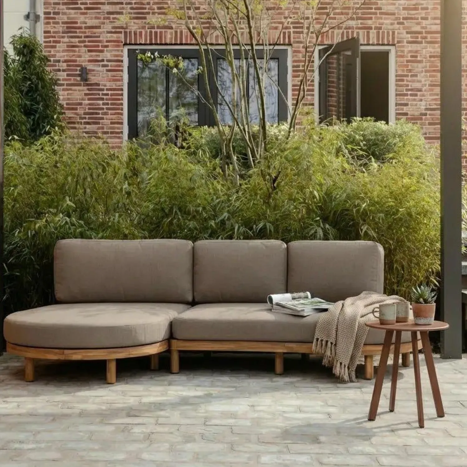 Tuintafels-WOOOD Fer Tuin Bijzettafel Donkerbruin