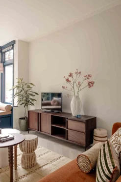 Ronde Bijzettafels-Eijerkamp Collectie Finca Bijzettafel Crème, bruin