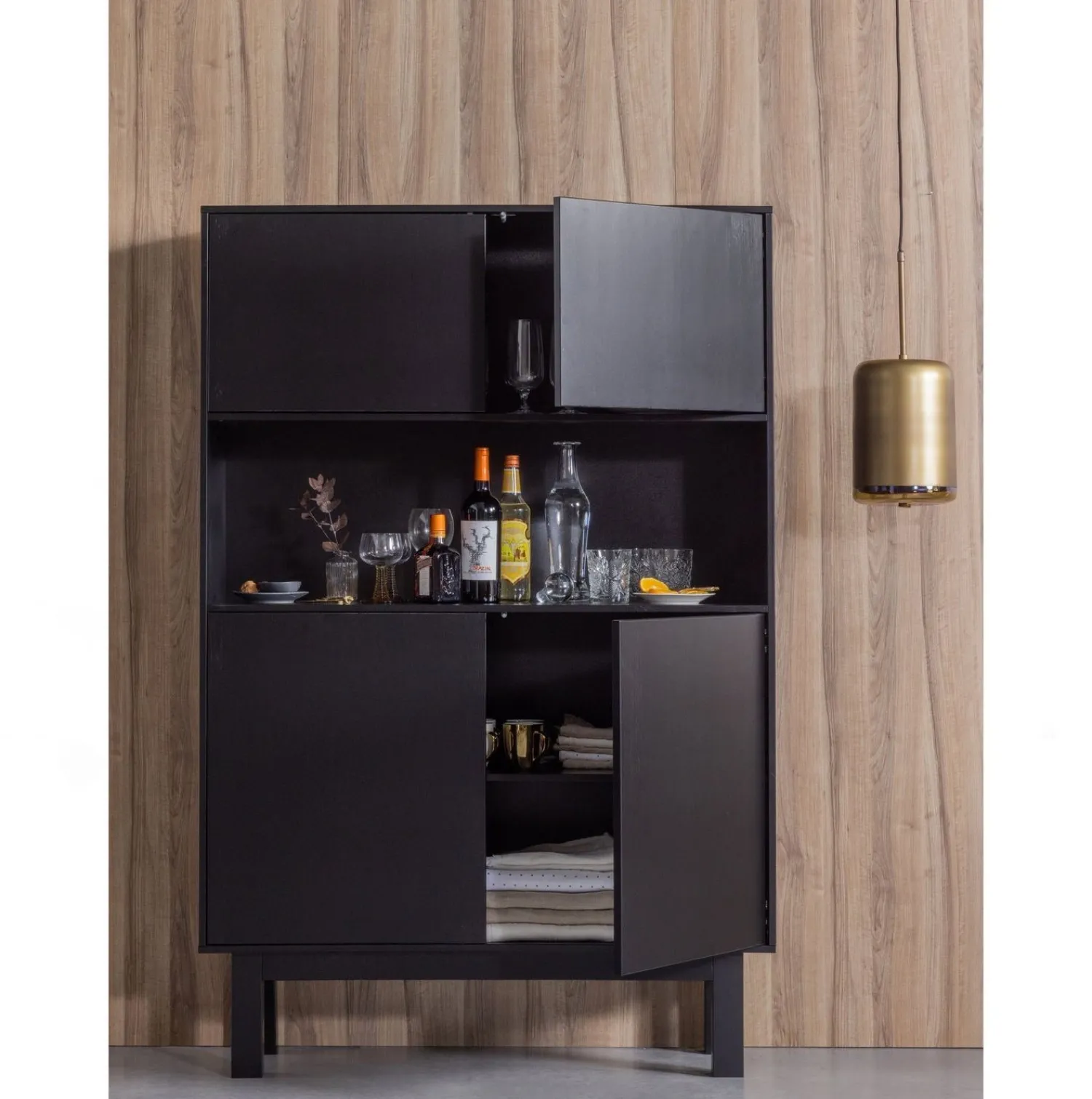 Buffetkasten|Buffetkasten-WOOOD Finca Buffetkast Deep Black