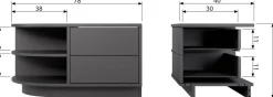 Tv-Meubels-WOOOD Finca Links TV-meubel Deep Black