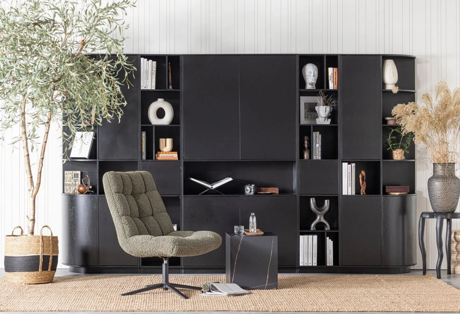 Tv-Meubels-WOOOD Finca Links TV-meubel Deep Black
