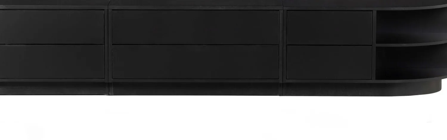 Tv-Meubels-WOOOD Finca Rechts TV-meubel Deep Black